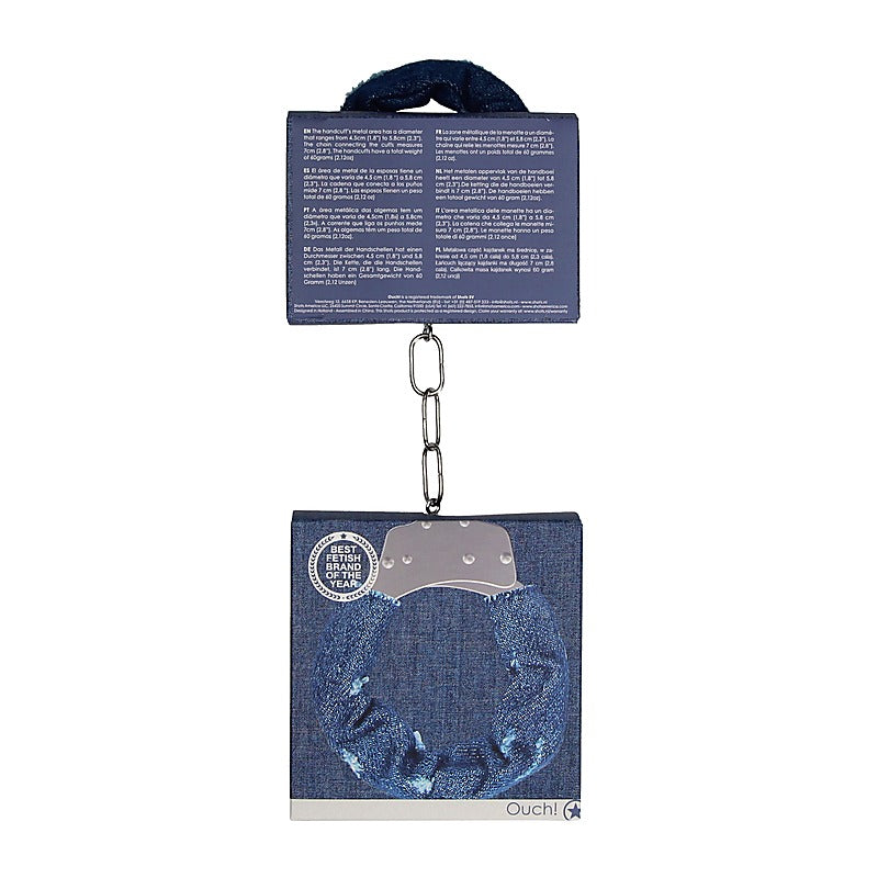 Roughend Denim Style Metal Handcuffs by Shots Toys - Cuffs And Restraints