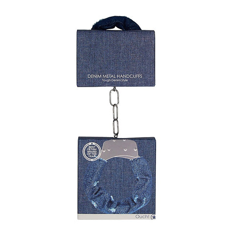 Roughend Denim Style Metal Handcuffs by Shots Toys - Cuffs And Restraints