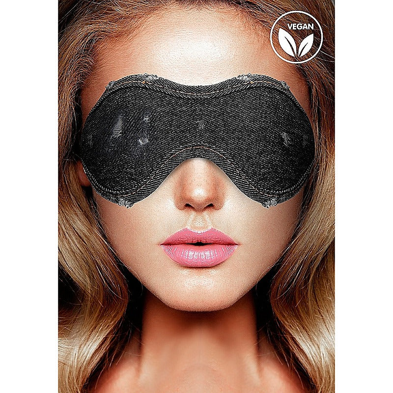Premium OUCH! DENIM Eye Mask by Shots Toys - Masks And Blindfolds