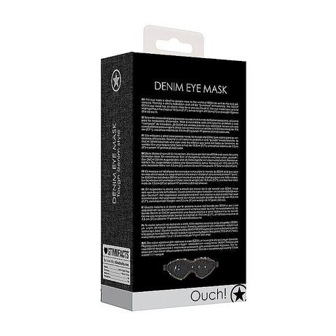 Premium OUCH! DENIM Eye Mask by Shots Toys - Masks And Blindfolds