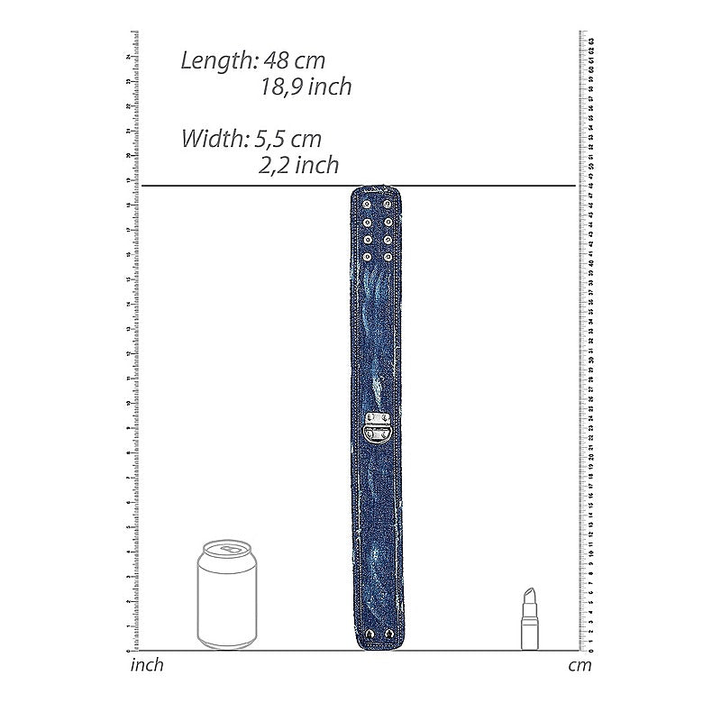Denim Style Bondage Collar With Leash by Shots Toys - Collars and Leads