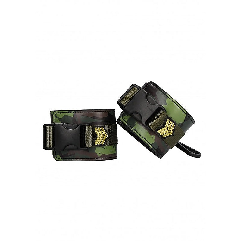 Army Theme BDSM Play Wrist Cuffs by Shots Toys - Cuffs And Restraints