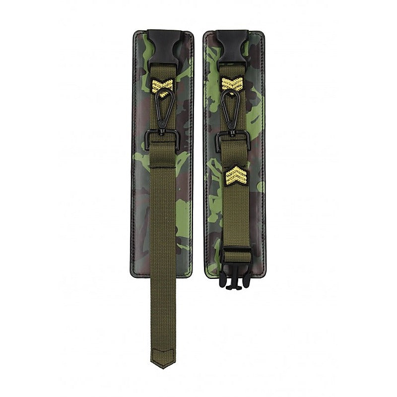Army Theme BDSM Play Wrist Cuffs by Shots Toys - Cuffs And Restraints