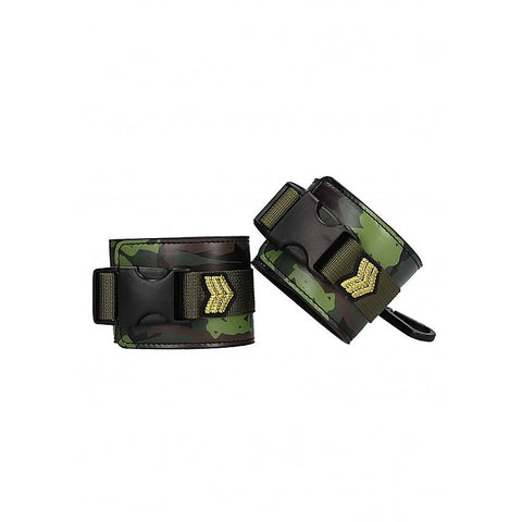 Army Theme Fetish Play Ankle Cuffs by Shots Toys - Cuffs And Restraints