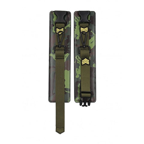 Army Theme Fetish Play Ankle Cuffs by Shots Toys - Cuffs And Restraints