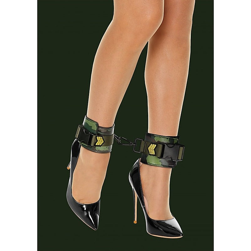 Army Theme Fetish Play Ankle Cuffs by Shots Toys - Cuffs And Restraints