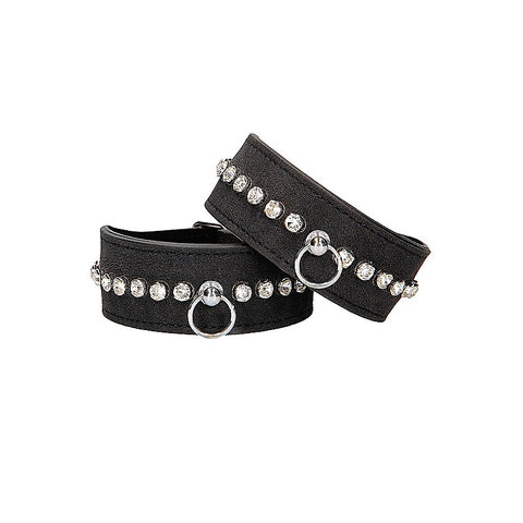 Diamond Studded Bondage Wrist Cuffs by Shots Toys - Cuffs And Restraints