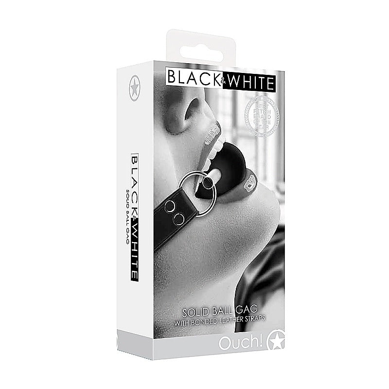 Solid Ball Gag With Bonded Leather Straps by Shots Toys - Bondage Gags and Bits