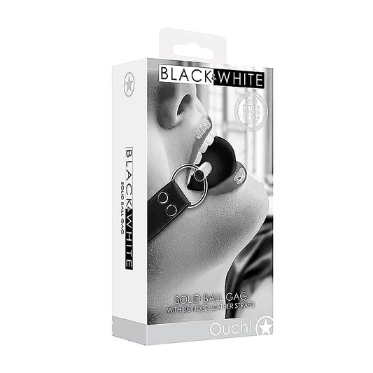 Shots Toys Solid Ball Gag With Bonded Leather Straps - Bondage Gags and Bits