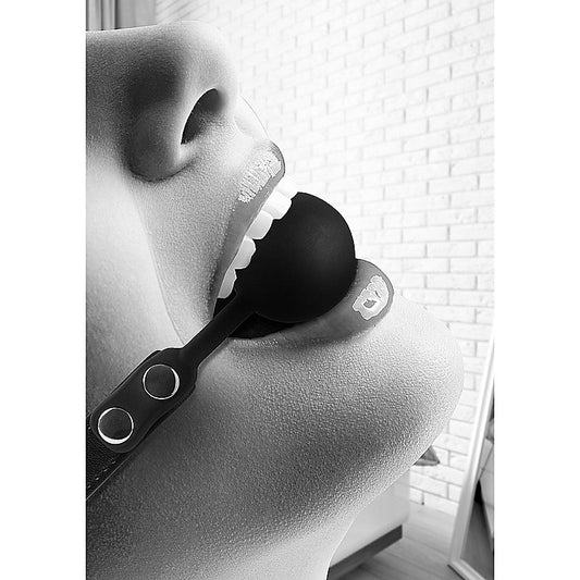 Shots Silicone Ball Gag with Adjustable Bonded Leather Straps - Bondage Gags and Bits
