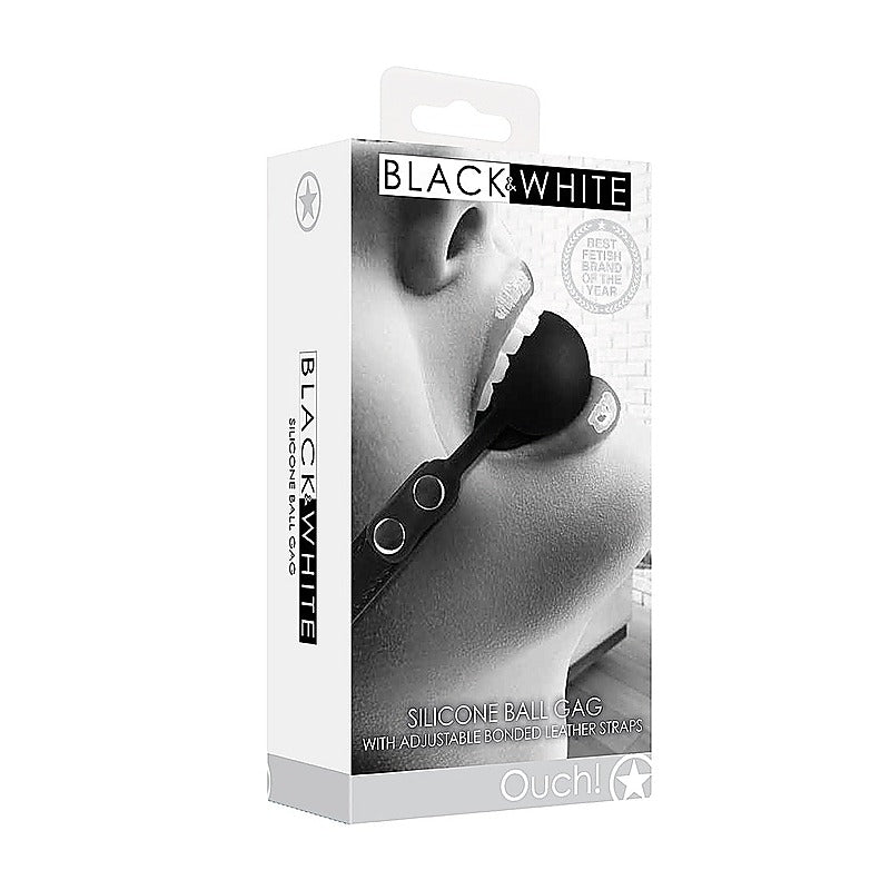 Silicone Ball Gag with Adjustable Bonded Leather Straps - Bondage Gags and Bits