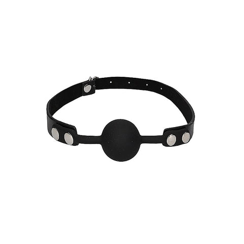 Silicone Ball Gag with Adjustable Bonded Leather Straps - Bondage Gags and Bits
