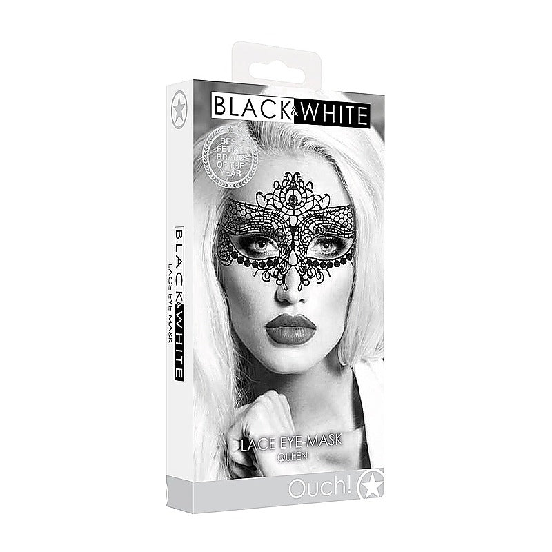 Queen High Quality Bondage Lace Eye Mask by Shots Toys - Masks And Blindfolds