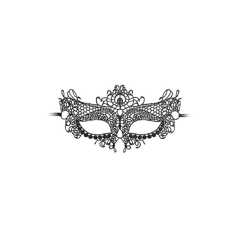 Queen High Quality Bondage Lace Eye Mask by Shots Toys - Masks And Blindfolds