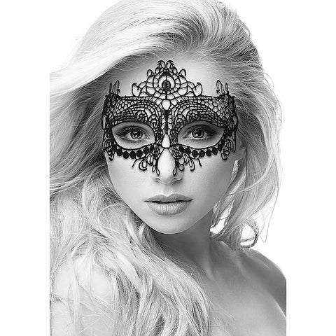 Queen High Quality Bondage Lace Eye Mask by Shots Toys - Masks And Blindfolds