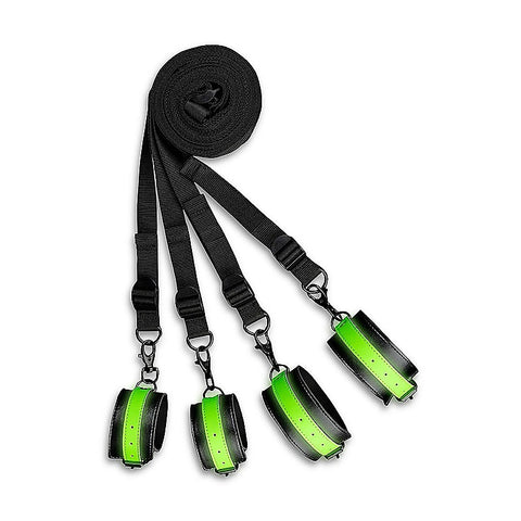 Shots Toys Bed Bindings Restraint Kit Glow in the Dark - Bondage Kits
