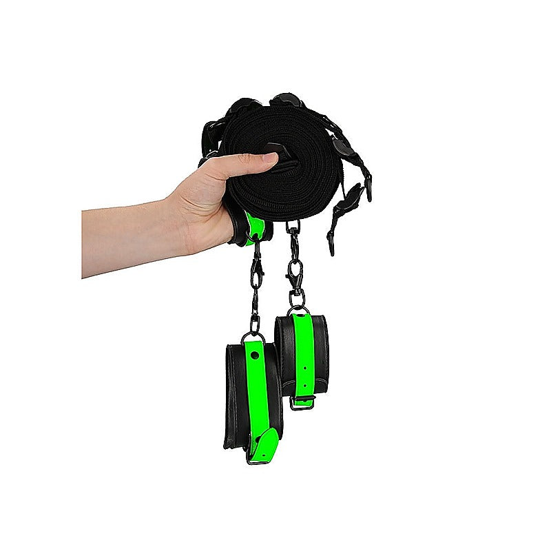 Shots Toys Bed Bindings Restraint Kit Glow in the Dark - Bondage Kits