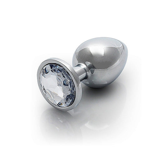 Shots Toys Round Gem Metal Surface Butt Plug Large - Butt Plugs