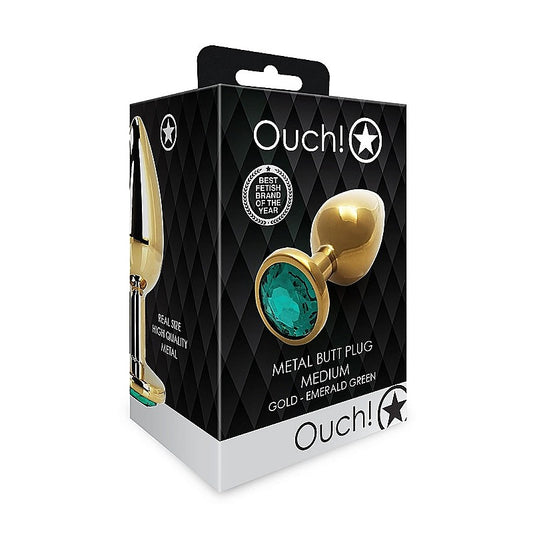 Shots Toys Round Gem Metal Butt Plug Medium - Butt Plugs