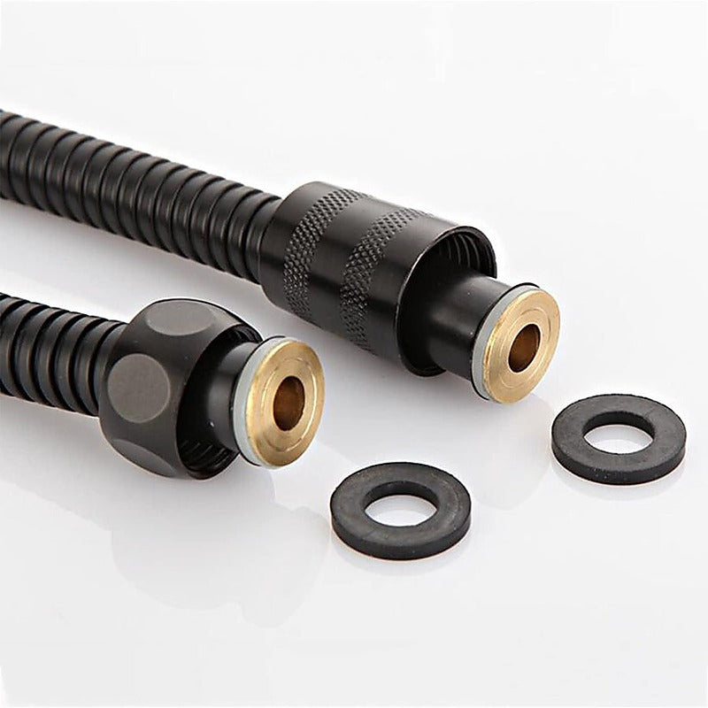Stainless Steel Kink Free Shower Hose Black by BDStyle - Enemas and Douches