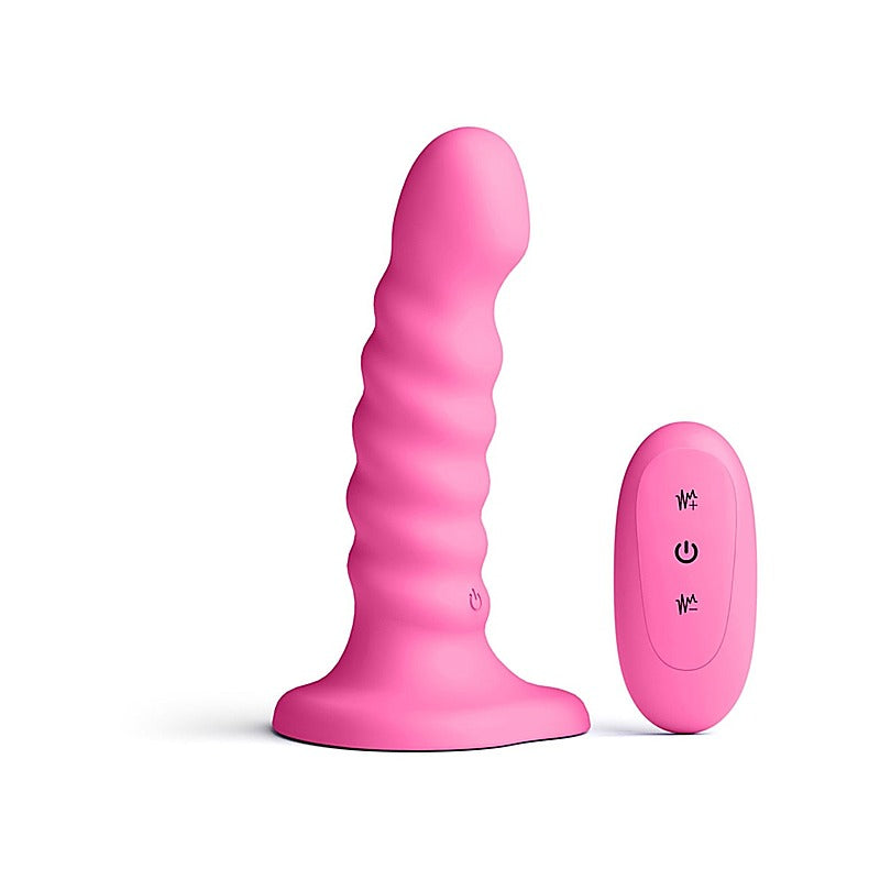 NS Novelties Colours Ribbed 5 inch Remote Control Dildo - Vibrating Dildos