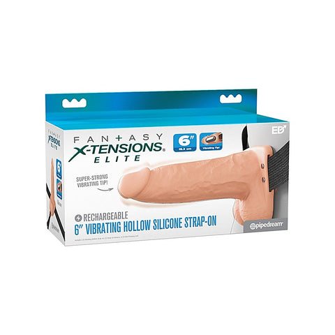 Pipedream Fantasy X-Tensions Elite 6 in. Vibrating Strap-On - Strap On Sextoys