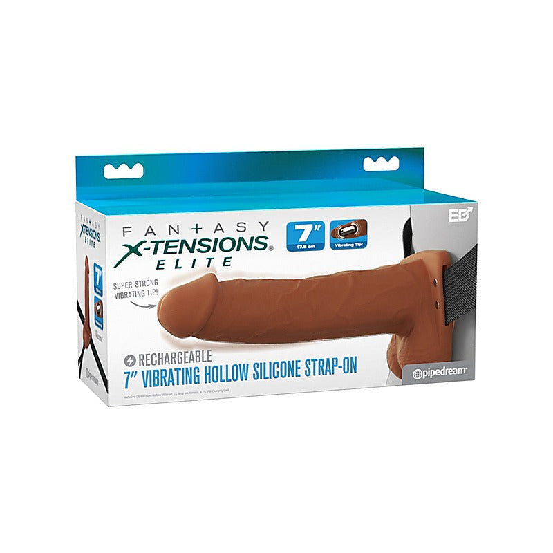 Pipedream Fantasy X-Tensions Elite 7 inch Hollow Strap-On - Strap On Sextoys