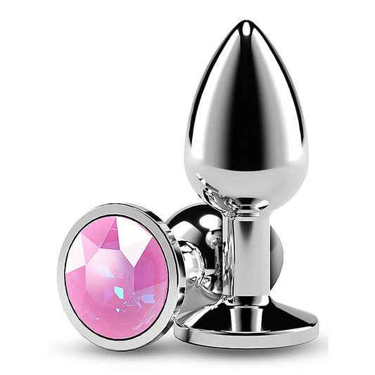 NS Novelties Rear Assets Silver Coloured Gem Butt Plug Small - Butt Plugs