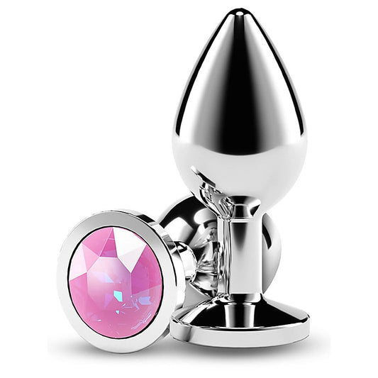 NS Novelties Rear Assets Silver Coloured Gem Butt Plug Medium - Butt Plugs