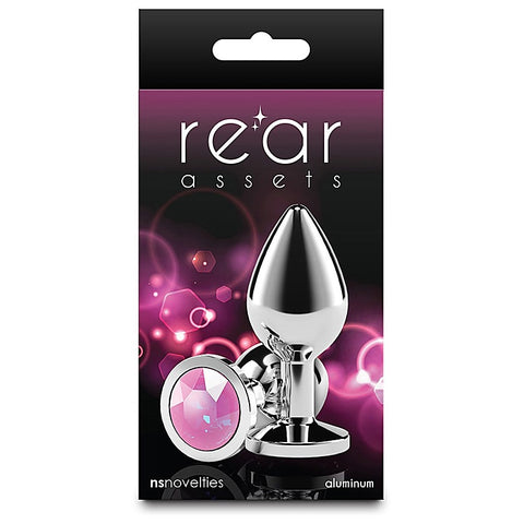 NS Novelties Rear Assets Silver Coloured Gem Butt Plug Medium - Butt Plugs