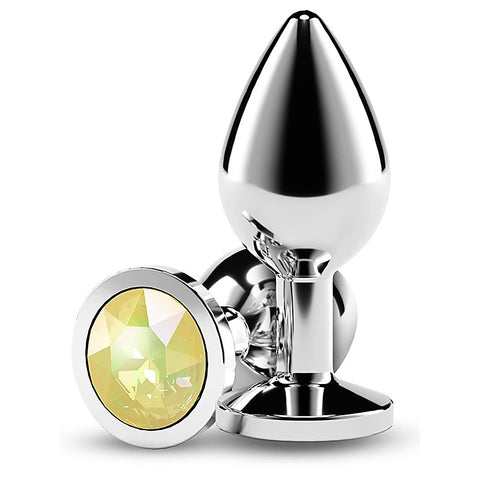 NS Novelties Rear Assets Silver Coloured Gem Butt Plug Medium - Butt Plugs
