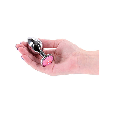 NS Novelties Rear Assets Silver Coloured Gem Butt Plug Medium - Butt Plugs