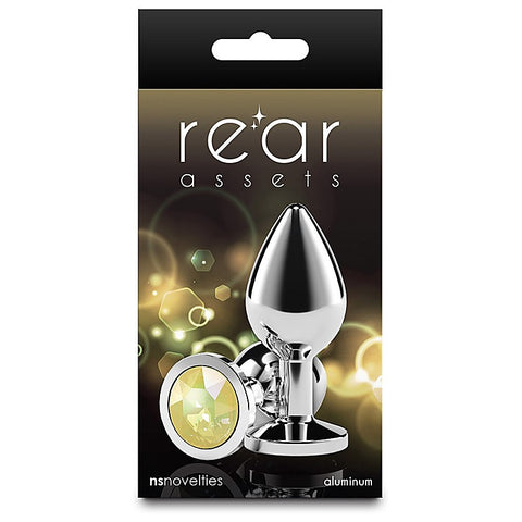 NS Novelties Rear Assets Silver Coloured Gem Butt Plug Medium - Butt Plugs