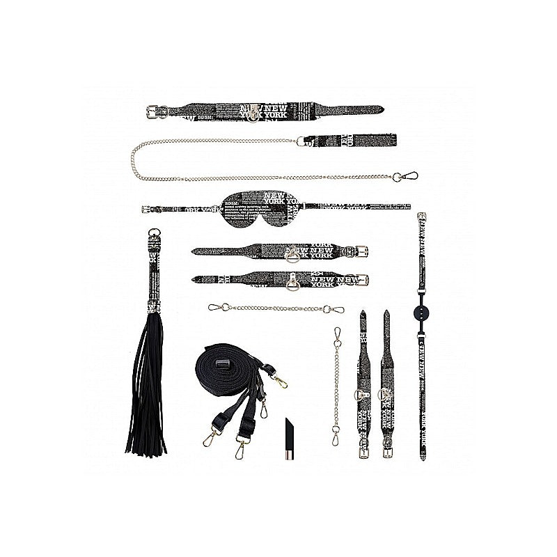 Shots Ouch! New York Collection BDSM Play Kit With Bag - Bondage Kits