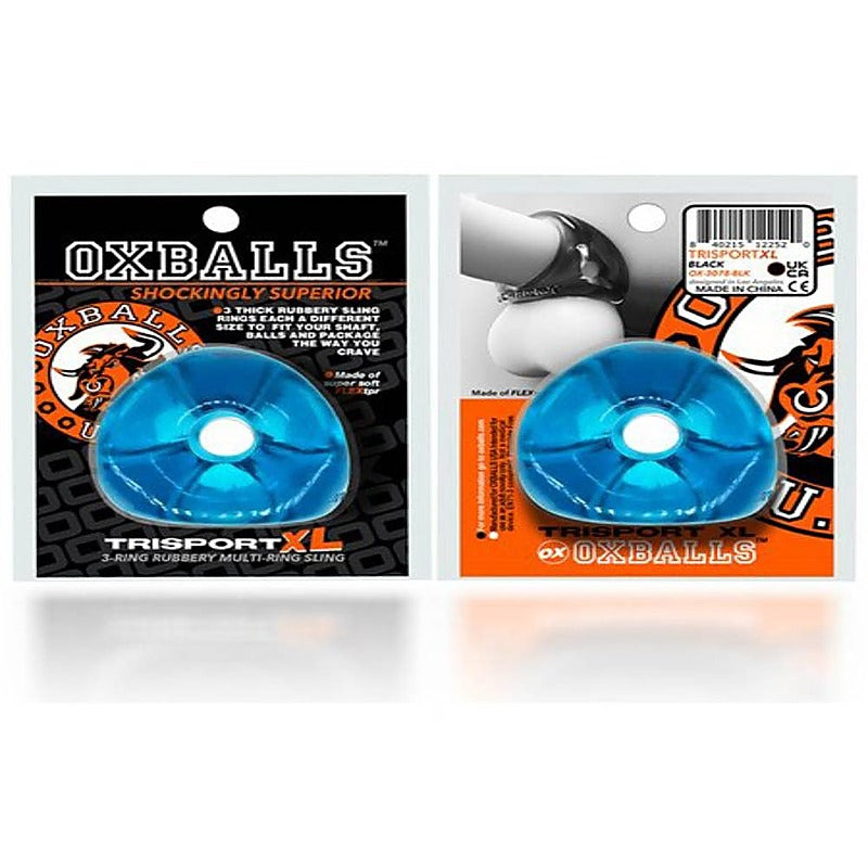 Tri-Sport XL Thicker 3-Ring Cock and Ball Sling by Oxballs - Ball and Cock Toys