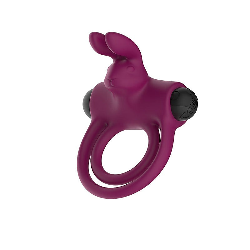 Silicone Rabbit Vibrating Penis and Balls Cock Ring - Vibrating Cock Rings