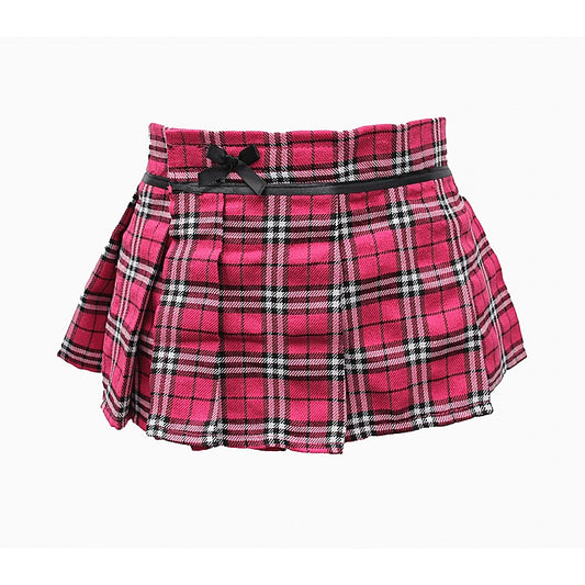 Love In Leather Tartan Wrap Style Skirt With Velcro Closure - Skirts And Club Wear
