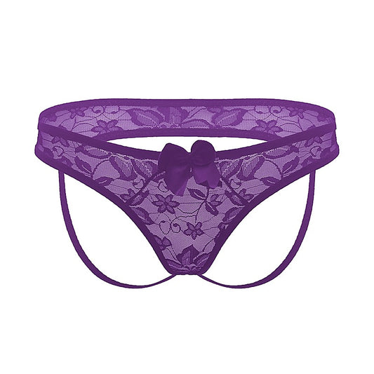 Love In Leather Sexy Crotchless Panties For Women OS - G-Strings, Panties and Shorts