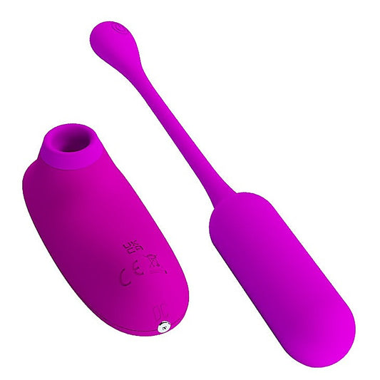 Baile Curupira Remote Control Sucking Silicone Egg Vibrator - Love Eggs and Kegel Exercisers