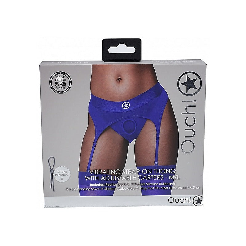 Vibrating Strap-on Thong with Adjustable Garters - Strap On Sextoys