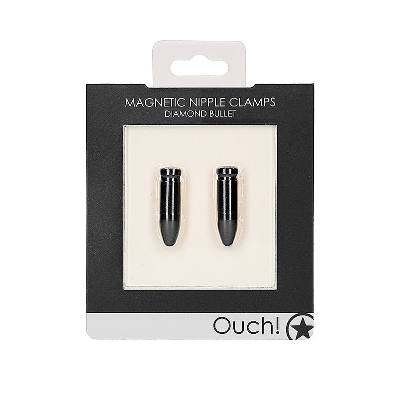 Diamond Bullet Magnetic Nipple Clamps by Shots Toys - Nipple and Clit Clamps
