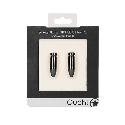 Shots Tosy Diamond Bullet Magnetic Nipple Clamps - Nipple and Clit Clamps