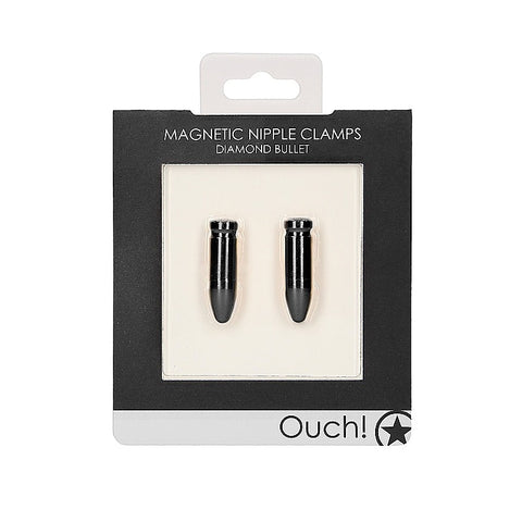 Diamond Bullet Magnetic Nipple Clamps by Shots Toys - Nipple and Clit Clamps