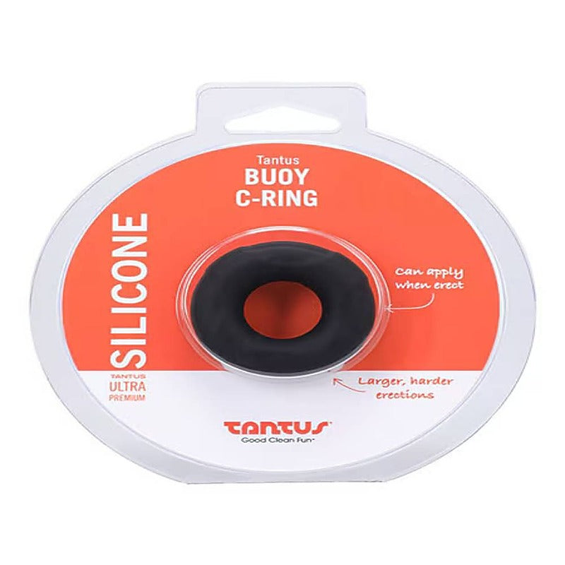 Buoy Stretchy Silicone Cock Ring Onyx by Tantus - Stretchy Cock Rings