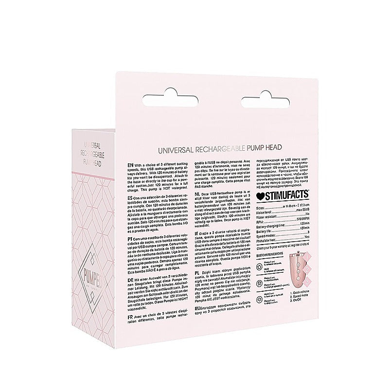Pumped Universal Rechargeable Penis Pump Head by Shots Toys - Penis Pumps And Stretchers