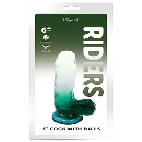 Playful Riders 6 inch Realistic Cock with Balls by Evolved - Realistic Dildos