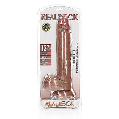 Straight Suction Cup Realistic Dildo with Balls - Realistic Dildos