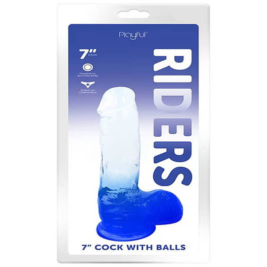 Playful Riders 7 Inch Realistic Looking Cock with Balls - Realistic Dildos