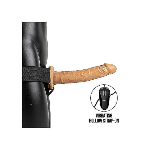 Premium Vibrating Hollow Strapon by Shots Toys - Strap On Sextoys