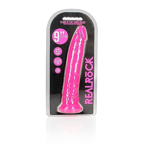 Shots Toys 9 Inch Slim Glow in the Dark Neon Dildo - Realistic Dildos